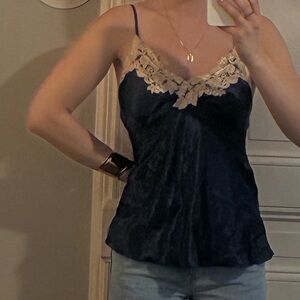 Black and Cream Embellished Bustier Camisole